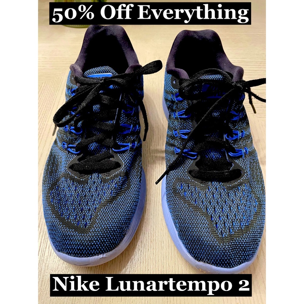 Nike Lunartempo 2 Racer blue running Sneakers Sz 7.5 Fabulous!